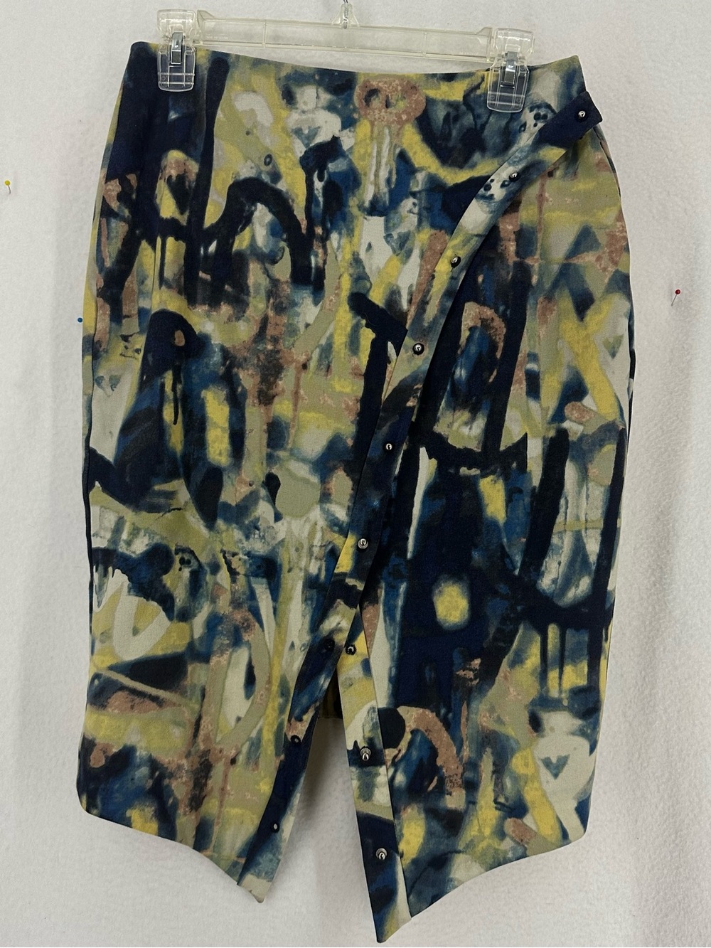 Rachel Roy Abstract Print Snap Wrap Midi Skirt Women’s Size 4